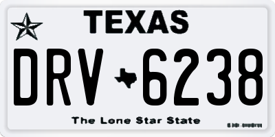 TX license plate DRV6238