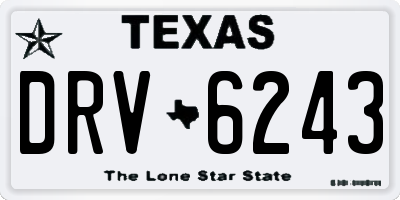 TX license plate DRV6243