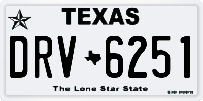 TX license plate DRV6251