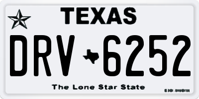 TX license plate DRV6252