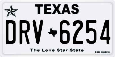 TX license plate DRV6254