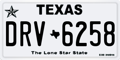 TX license plate DRV6258