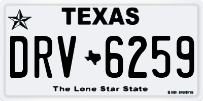 TX license plate DRV6259