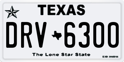 TX license plate DRV6300