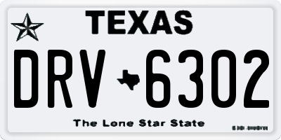 TX license plate DRV6302