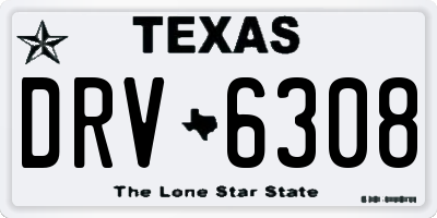 TX license plate DRV6308