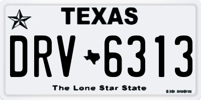 TX license plate DRV6313