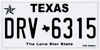 TX license plate DRV6315