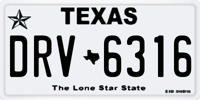 TX license plate DRV6316