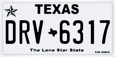 TX license plate DRV6317