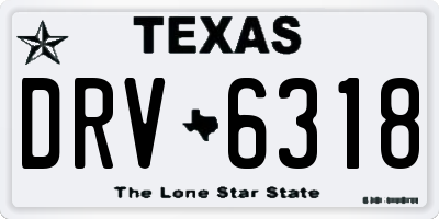 TX license plate DRV6318