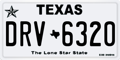 TX license plate DRV6320