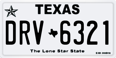 TX license plate DRV6321