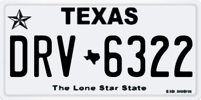 TX license plate DRV6322