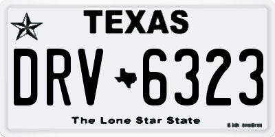 TX license plate DRV6323