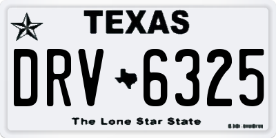 TX license plate DRV6325
