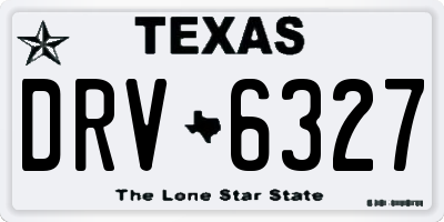 TX license plate DRV6327