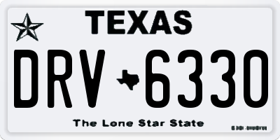 TX license plate DRV6330