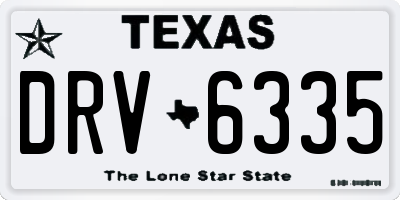 TX license plate DRV6335