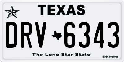 TX license plate DRV6343