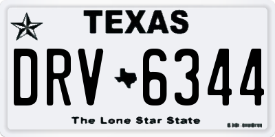 TX license plate DRV6344