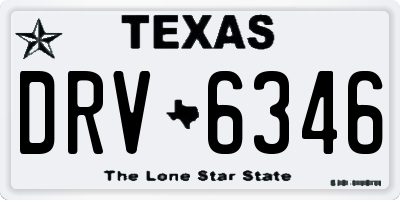 TX license plate DRV6346