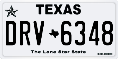 TX license plate DRV6348