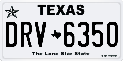 TX license plate DRV6350