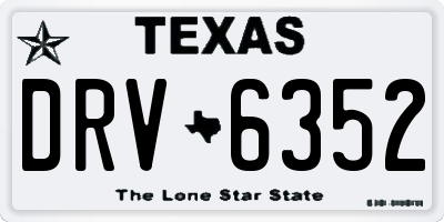 TX license plate DRV6352