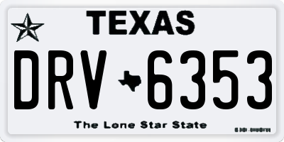 TX license plate DRV6353