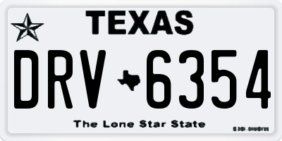 TX license plate DRV6354