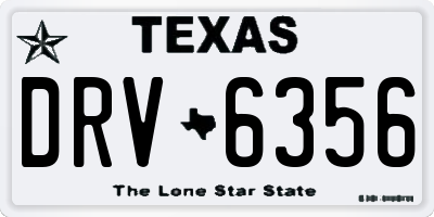 TX license plate DRV6356