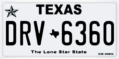 TX license plate DRV6360