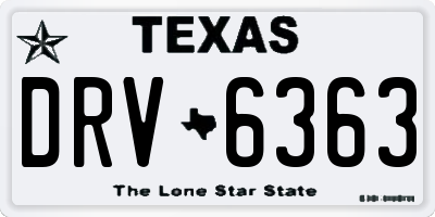 TX license plate DRV6363