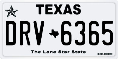 TX license plate DRV6365