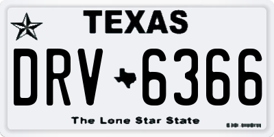 TX license plate DRV6366