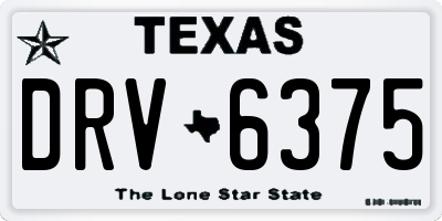 TX license plate DRV6375