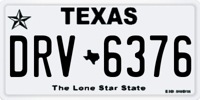 TX license plate DRV6376