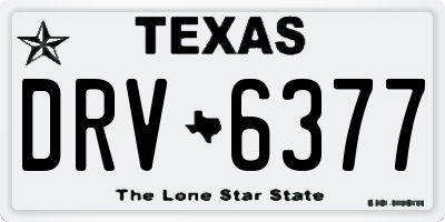 TX license plate DRV6377