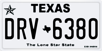 TX license plate DRV6380