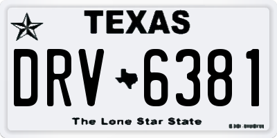 TX license plate DRV6381