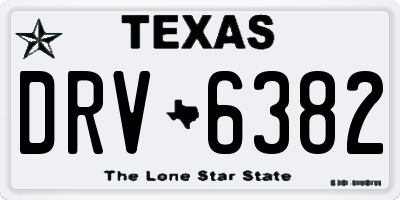 TX license plate DRV6382