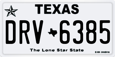 TX license plate DRV6385