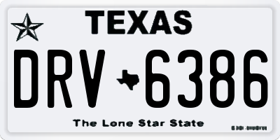 TX license plate DRV6386