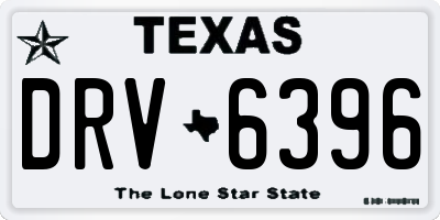 TX license plate DRV6396
