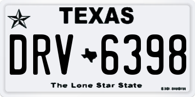 TX license plate DRV6398