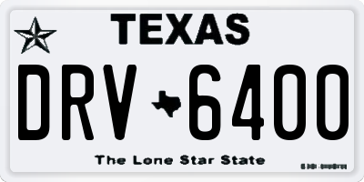 TX license plate DRV6400