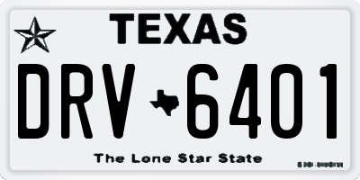 TX license plate DRV6401