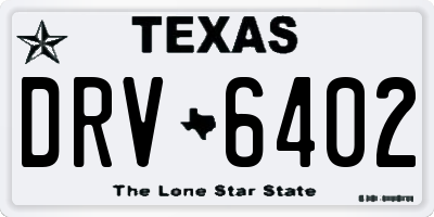 TX license plate DRV6402