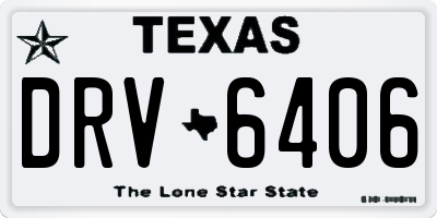 TX license plate DRV6406